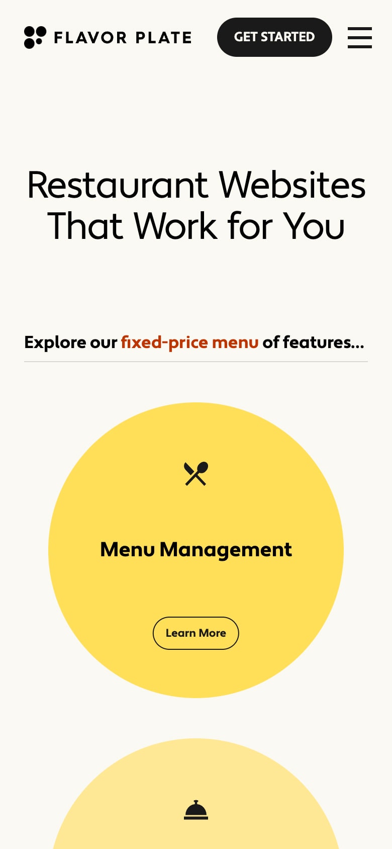 features landing page (mobile)