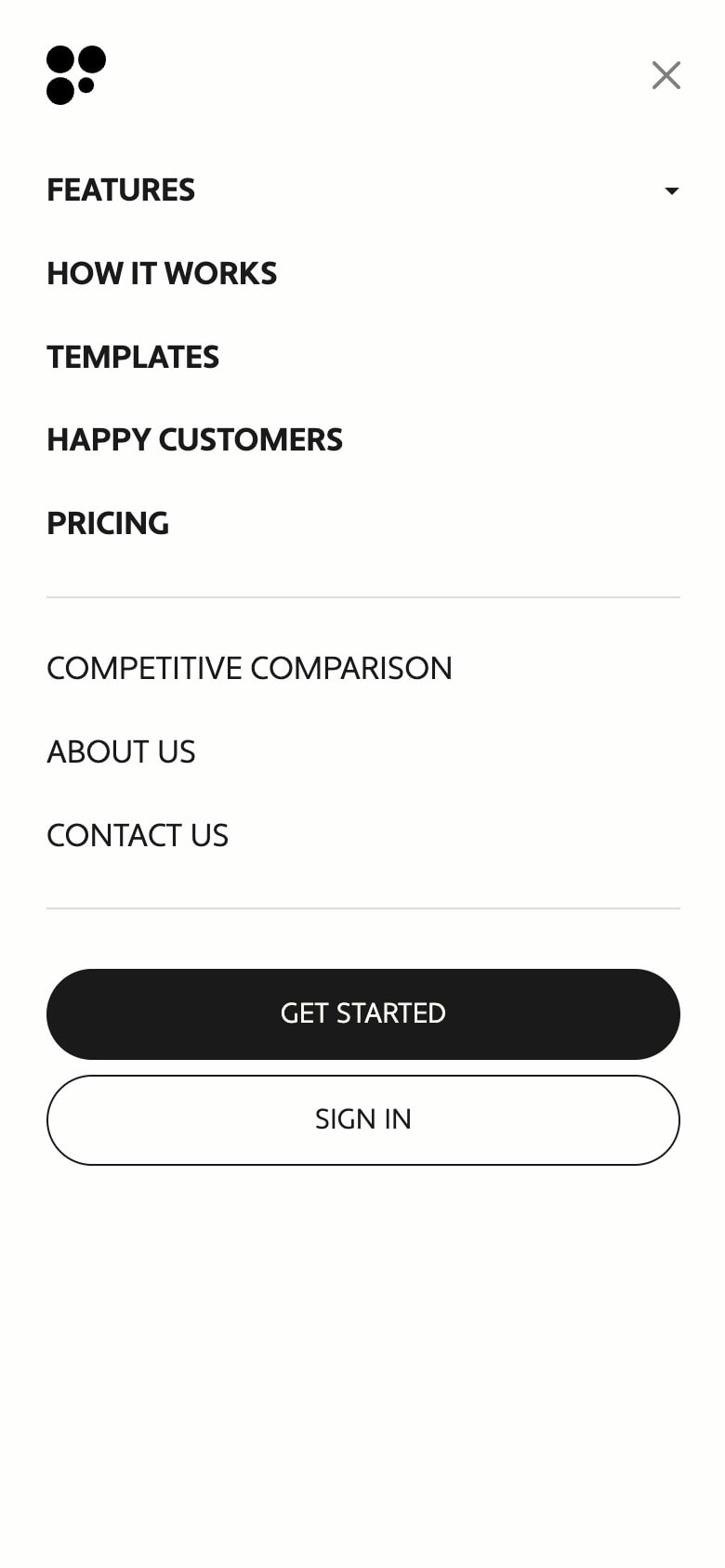 flavor plate navigation mobile