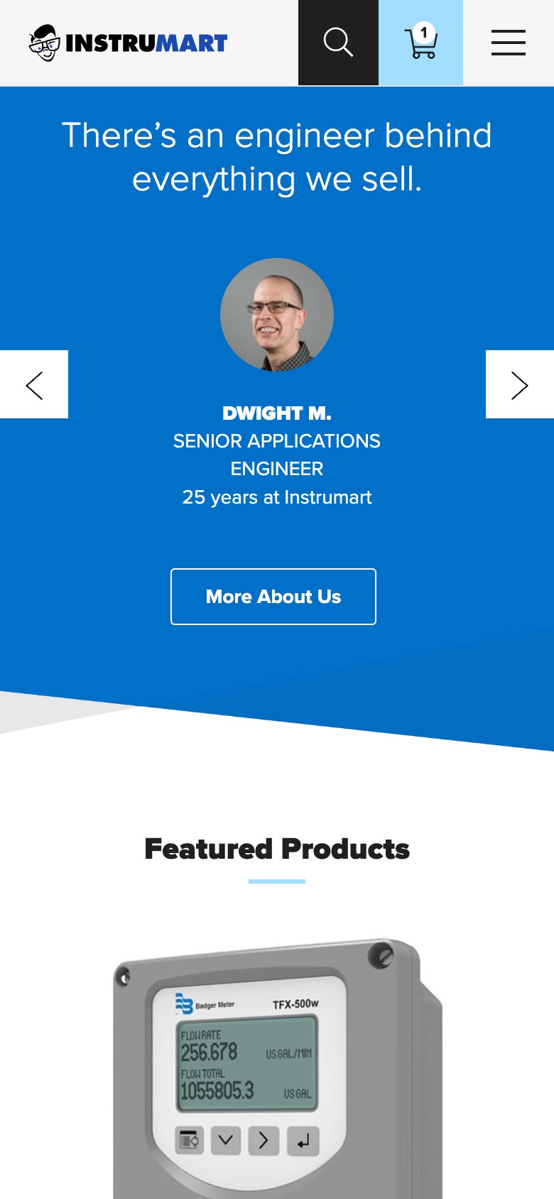 website homepage featured products (mobile)