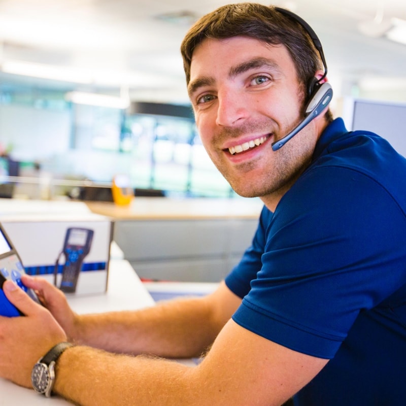 engineer working on a device