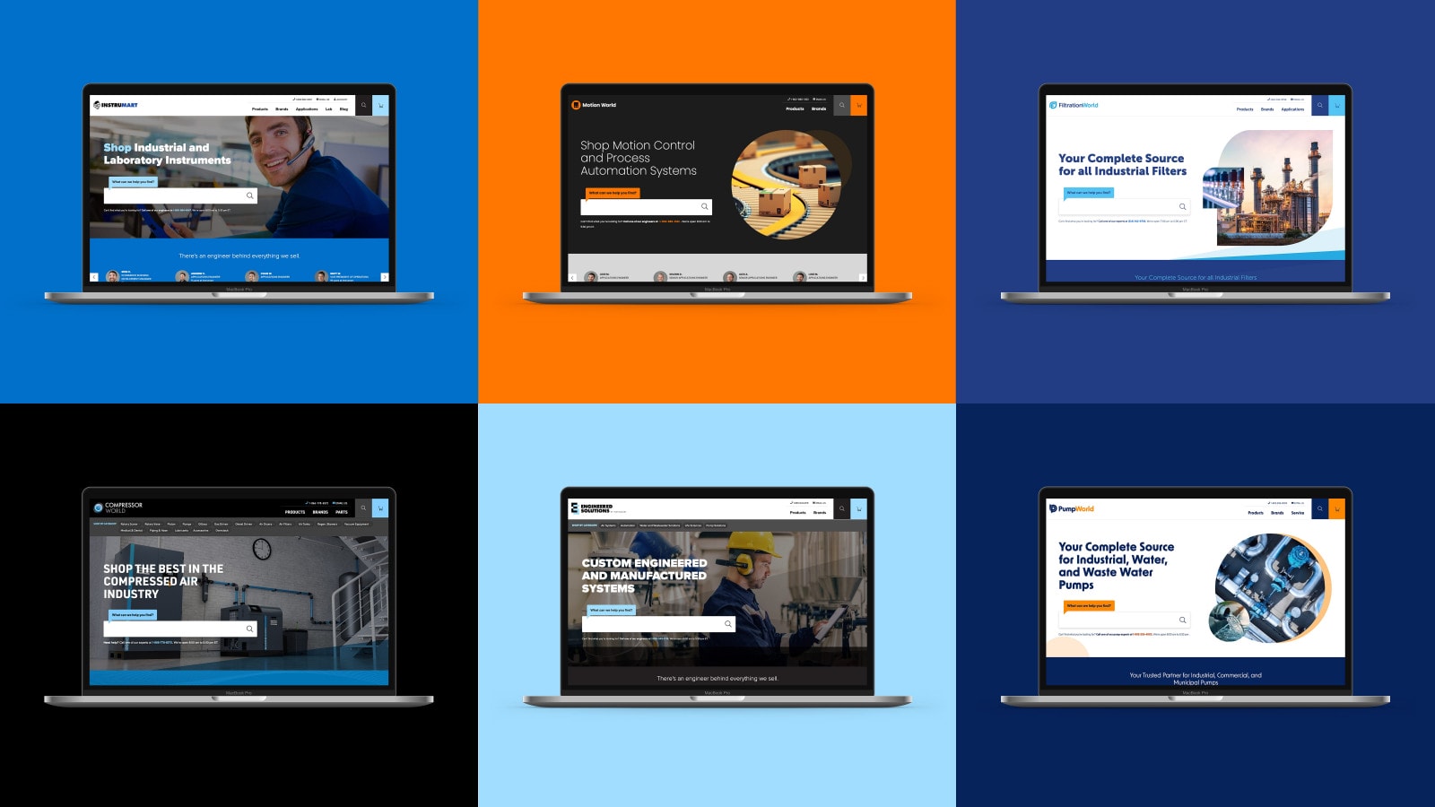 A grid of 4 computers with different themes of the same website template.