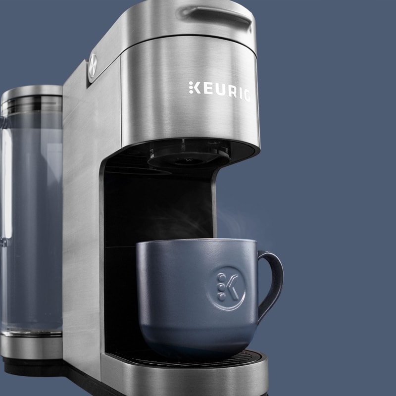 Keurig Custom brewer on a blue background