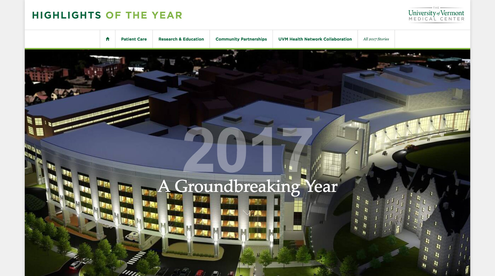 UVM Medical Center Highlight homepage