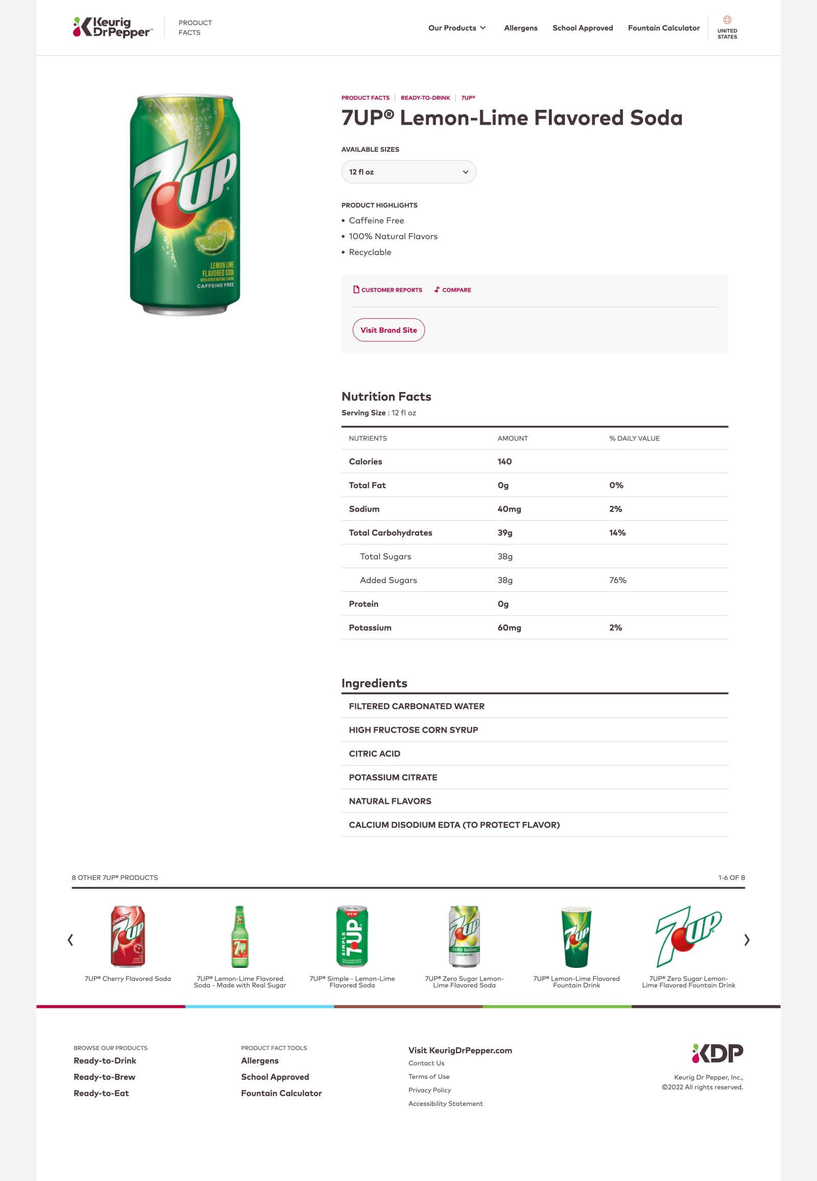 ready-to-drink product detail page