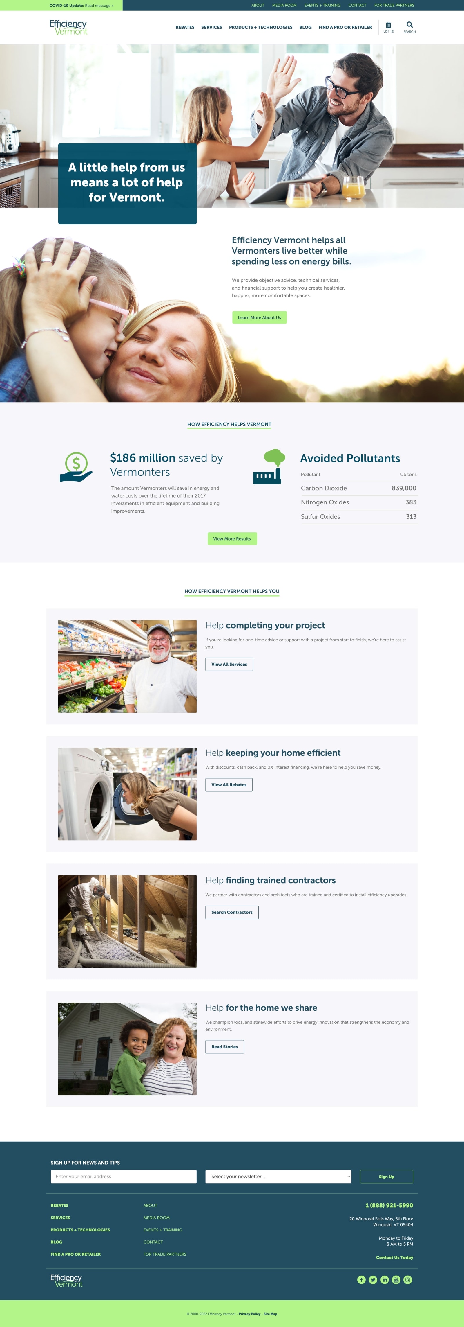Efficiency Vermont homepage