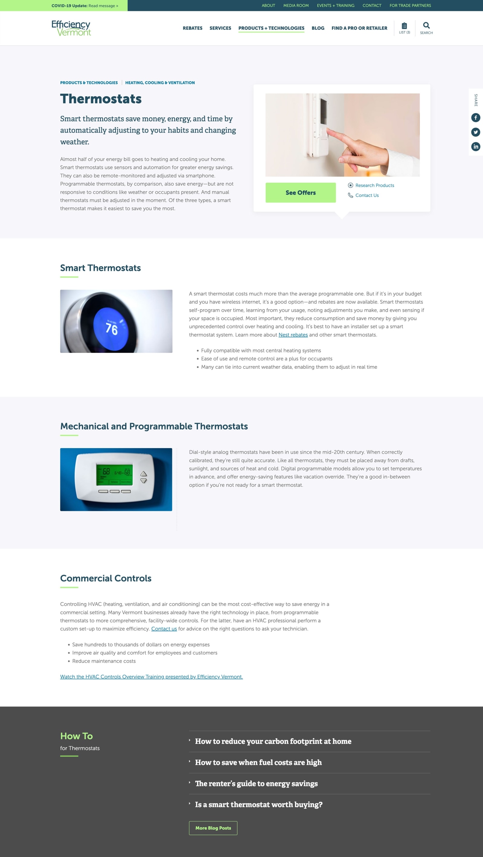 Efficiency Vermont products and technologies detail page