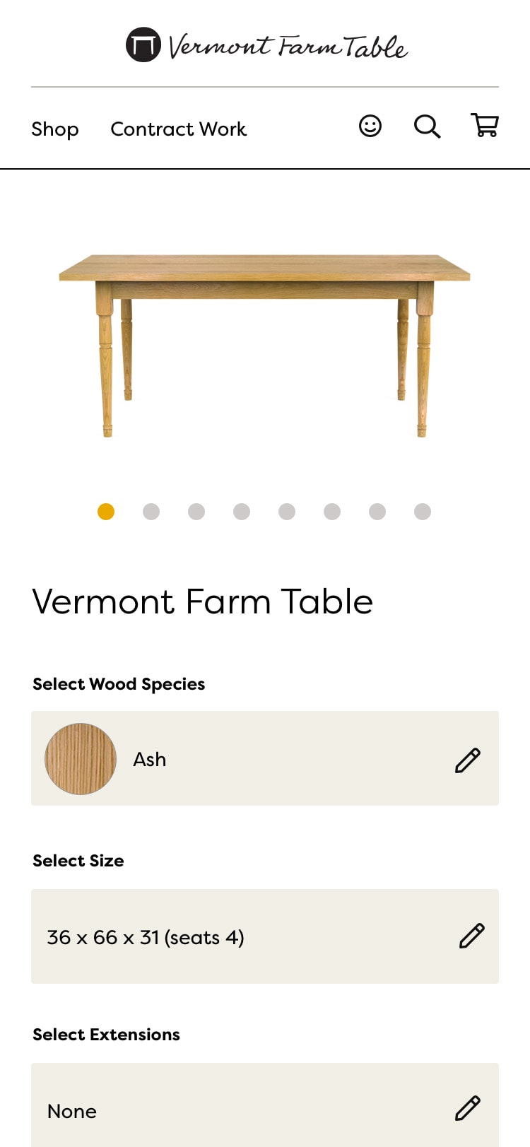 Vermont Farm Table product detail (mobile)